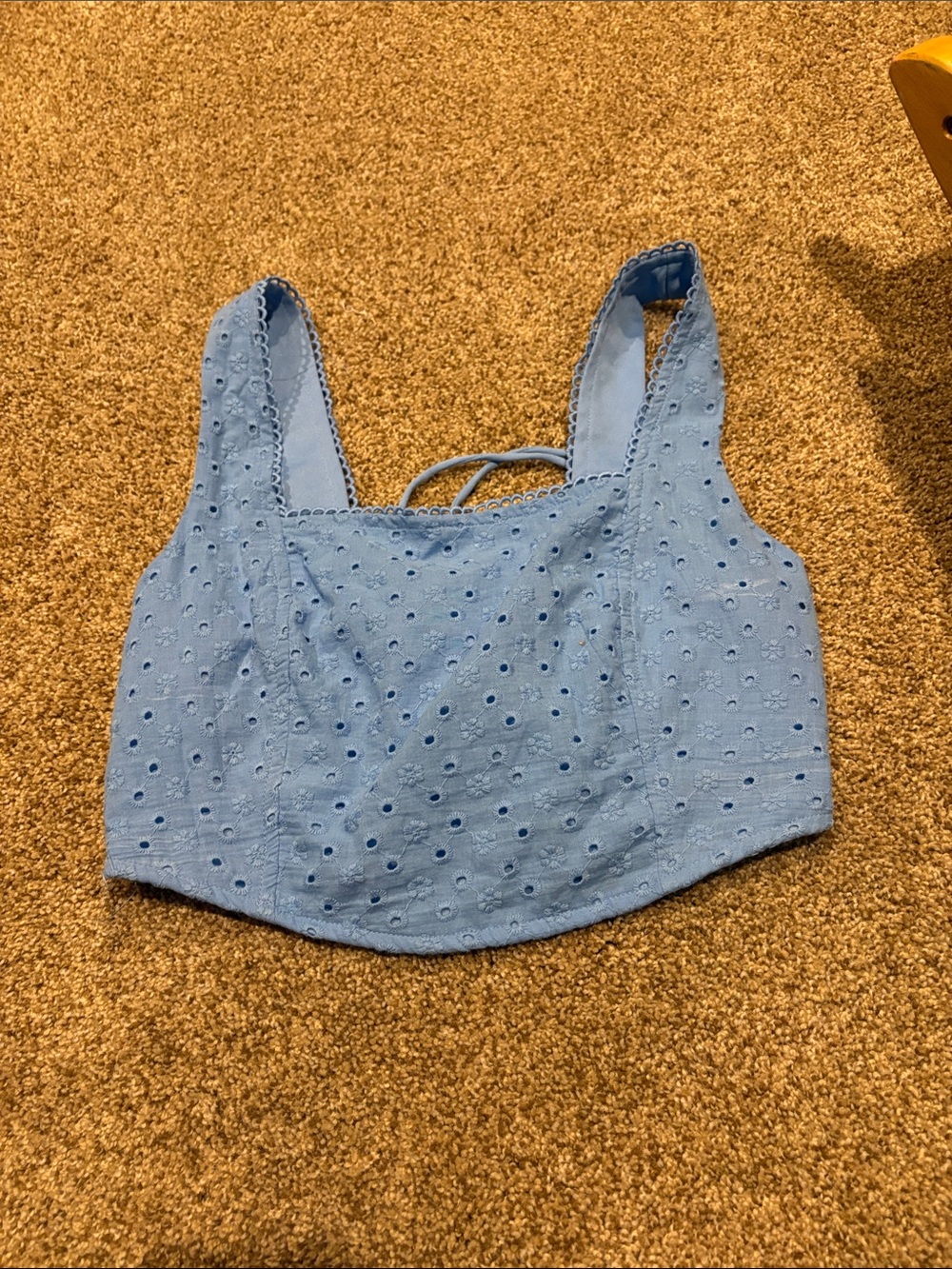 Altar'd State Light Blue Eyelet Cropped Tank